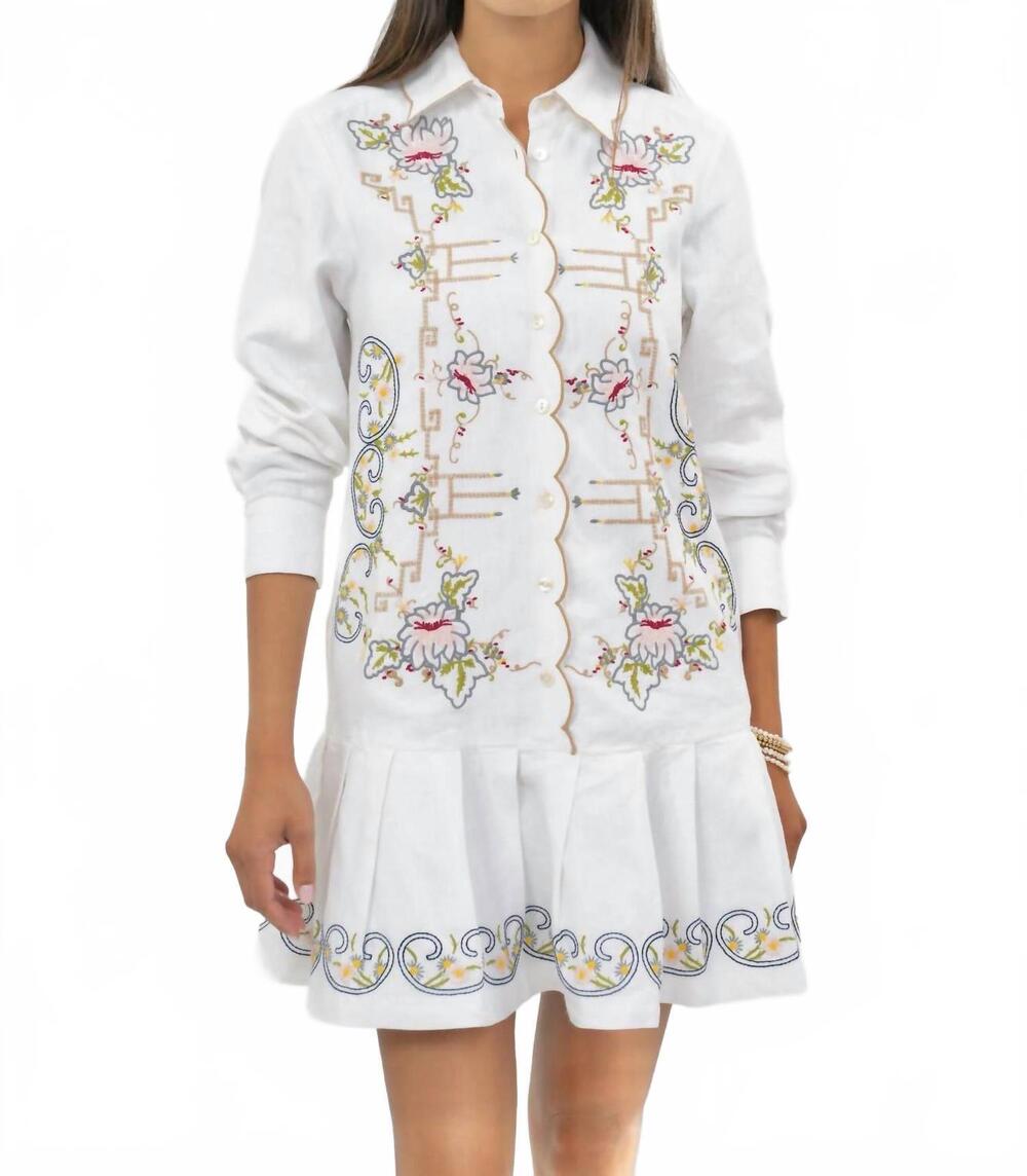 NEW IVY JANE table linens dress in white